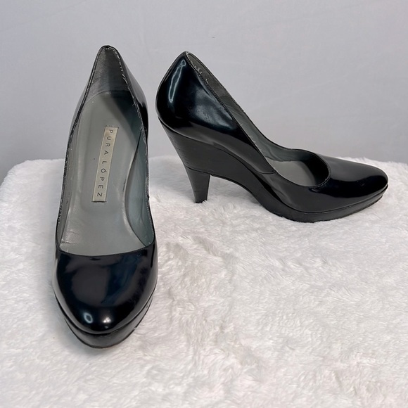 Pura Lopez Patent Leather Platform Pump size 8 EU39 - Picture 1 of 11